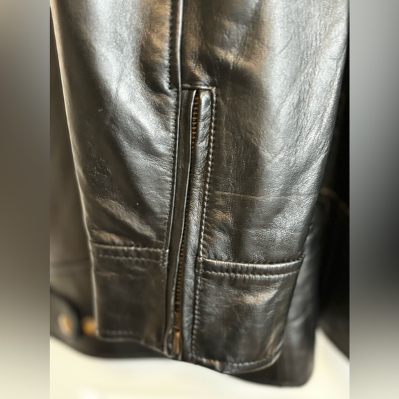 NWOT WOMENS BlACK BIKER LEATHER SHEEPSKIN ZIPPERED RIDING JACKET SZ L - Picture 15 of 16